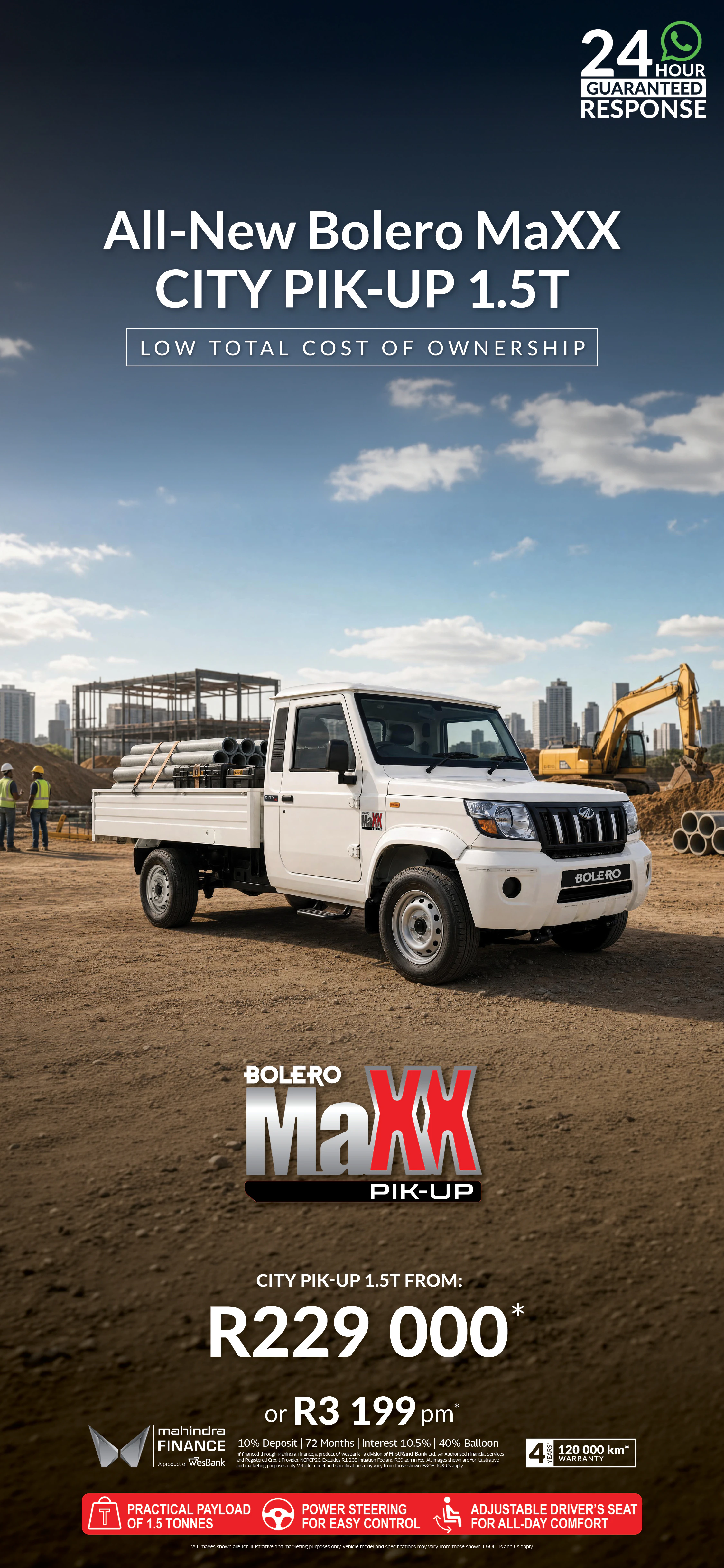 All-new Mahindra Bolero MaXX MaXX City Pik-Up 1.5T offer