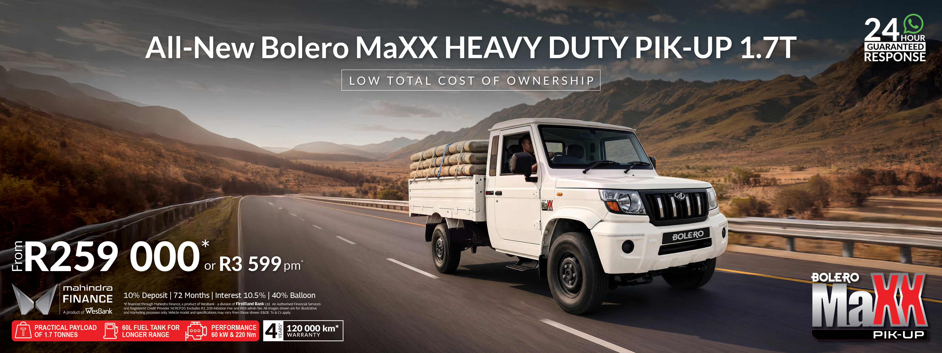 All-new Mahindra Bolero MaXX MaXX Heavy Duty 1.7T Pik-Up offer