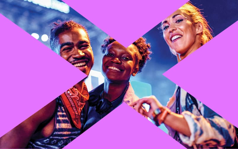 Festival-goers smiling at Mahindra Fusion Fest