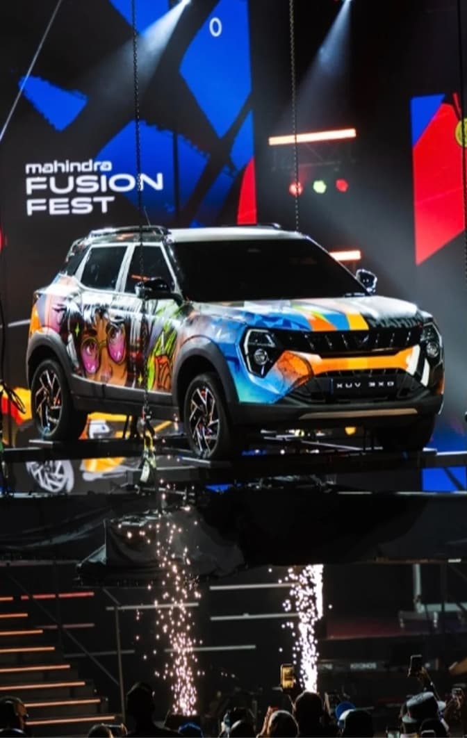 Mahindra SUV with Fusion Fest art wrap